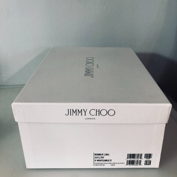 Jimmy Choo Rome Leather Sneakers Glitter -  Size 39.5 - Picture 8 of 9